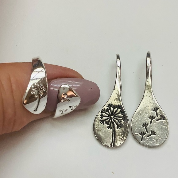 Dandelion Wishes Sterling Silver Adjustable Ring - Picture 14 of 15